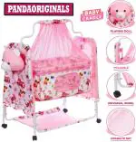 Pandaoriginals Best Premium Quality PRAM| Comfortable for Baby Pram (Multi, Pink)