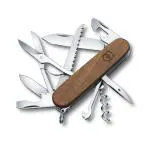 Victorinox Swiss Army Knife - Huntsman - 15 Functions, Multitool - Walnut Wood Brown, 91 mm