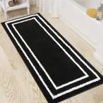 Bath Mats for Bathroom Non Slip, Plush Microfiber Large Bathroom Rugs, Water Absorbent Bathroom Shower Mat, Machine Washable Black Bath Rugs for Bathroom Bedroom Sink, 24x59 inch