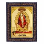 Hawai Gold Plated Shirdi Sai Baba Wall Hanging Religious Photo Frame for Worship Use SFDI00589_BLK, 10X14 INCHES