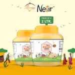 Netar Pure Desi Cow Ghee 1 Litre Jar(Pack Of 2) | Vedic Bilona Two Way Hand Churned | Indiand Desi cow Ghee, Natural & Healthy, Non-GMO| No Added Colour and Preservatives, No Added Fragrance, 100% Naturally obtained | 1 Litre Ghee Pet Jar (Pack Of 2) .