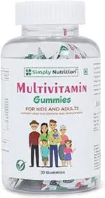 Simply Nutrition Multivitamin Gummies (Vit A, B-complex, C, D 3, E, Folic acid, Biotin & Ca) (30 No) Pack Of 4