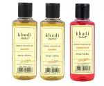 Khadi Natural Herbal Jasmine Massage Oil 2 & Sandalwood Massage Oil 1 Combo pack 630ml
