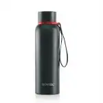 Borosil Hydra Trek Black 850 ml Stainless Steel Double Wall Vacuum Insulated Flask Water Bottle | 22 Hours Hot & 24 Hours Cold