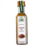 Hillpure Organic Premium Cold Pressed Flaxseed Oil,100% Pure & Natural, Edible Flaxseed Oil, Alsi Seed Oil, For Face, Hair & Body (65 ml Glass Bottle)