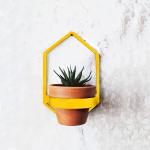 Vah Yellow Iron Plant Pot Stand Plants Holder Planter Rack Shelf Or Garden Wall Decor