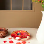 BS AMOR Glass Vase,Urli Bowl Terrarium Succulent Planter,Decorative Centerpiece for Home Decoration