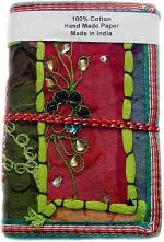 Rastogi Handicrafts Handmade Paper Diary Saree Patch Work Assorted Design Size -6x4 Inch