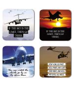 Whats Your Kick If The Sky is The Limit Than Go There Quotes Planes Quotes Printed Set of 4 Coaster With Metal Stand