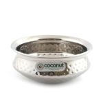 Coconut Heavy Weight Silver Stainless Steel Hammered Golconda Kadai 400 ml