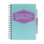 Pukka Pad A5 Size Single Line Ruled Subject Book 4 Subject Book For College Perforated Pages Repositionable Dividers With Storage Pockets Mint Cover Pastel Range