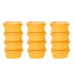 Cutting EDGE Snap Tight Eco Plastic Container Set for Pickle, Sauces, Spices, Dry Fruits, Travelling, 12-Pieces (125 ML, Yellow)