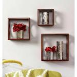 TFS Squire Design Wall Mounted Shelves (Brown) MDF (Medium Density Fiber) Wall Shelf (Number of Shelves - 3, Brown).