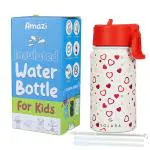 Solara Hearts Stainless Steel Water Bottle For Kids, 450 Ml