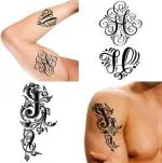 Ordershock Waterproof JH Name Letter Temporary Body Tattoo (Pack of 2)