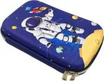 POKSI Space Theme EVA Pencil Box for kids| Jumbo Size Pencil Box| Astronaut Art EVA Pencil Box l Set of 1 Dark Blue