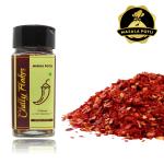 MASALA POTLI Dried Chilly Flakes for Cooking, Garnishing, Natural Dark Red (Sprinkle Glass Packing - 40 Grams)