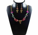 JAYA VISION ENTERPRISES Colorful sea shell & Metal Chain Necklace-tg06