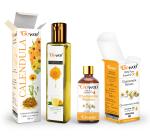 GO WOO Pack of 2 Chamomile Roman Essential Oil and Calendula Carrier Oil - 100% Pure For Skin care