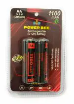 KP Original battery- Power BEE Buttontop AA 3.7v 1100mAh Rechargeable (Li-On) Battery (Pack of 2)Red