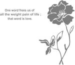 Lanstick Vinyl Multicolor Love Quote With Flower Image Self Adhesive Wall Sticker24 inch