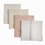 Jamio Firati Waffle Textured Solid Design 100% Cotton Set of 4 Duster 18x18 Inches