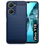 Fashionury Back Cover for Vivo Y18 | Anti-Slip Grip | Hybrid Protection Shockproof | Rubber TPU Stylish Back Case for Vivo Y18 (Blue)