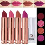 PERPAA Antique Velvet Stick Lipstick, Enreached with Jojoba Oil, Shea Butter Pack of 4 Lipsticks, Shade-Magenta,Pink,Nude,Dark Maroon