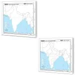 GO WOO BIG - 100 INDIA POLITICAL OUTLINE MAP FOR SCHOOL and BIG - 100 INDIA PHYSICAL OUTLINE MAP FOR SCHOOL | Combo of 2 maps |India physical and political map for educational purposes
