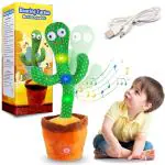 MS LittleFinger Dancing Cactus Toy for Babies Talking, Speaking, Recording | Repeat What You Say | Singing Electronic Pet for Toddlers | Swing and Sing Toy-Charger Cactus Toy
