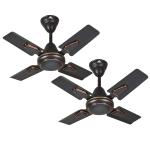 Athots Smocked Brown Protes 600 mm 4 Blade Ultra High Speed Anti Dust Ceiling Fan, Brown Pack of 2