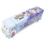 Crackles Space Bus Plastic Dual Compartment Pencil Box With In Built Sharpener For Boys And Girls Perfect For Childern Gifting