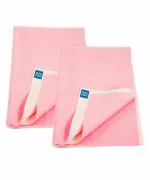 Mee Mee Reusable Water Proof Cotton Bed Protector Sheet/Extra Absorbent Mat/Dry Sheets/Urine Sheet/Dry Mat(Pink, Small)(50CmX70Cm) Pack of 2