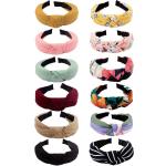 SHIVAAY VELSCRUN 12 Pcs Knotted Headbands for Women Wide Headbands Knot Turban Headband Hair Band Elastic Hair Accessories for Women