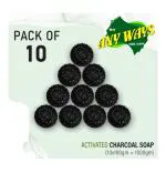 ANY WAYS ACTIVATED CHARCOAL & VITAMIN E HANDMADE BATHING SOAP For For Skin Whitening, Tan Removal, Treat Oily Skin And Deep Cleansing COMBO PACK OF 10(10x100gm)