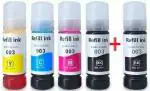GPN PRINT 001 003 Epson L3110 L3150 L3250 L3116 L3101 L3210 L3215 Black and Tri Color Combo Ink Bottle (Pack of 5)