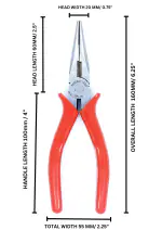 PERFECT TECH Combination Long Nose Cutting Plier 6 Inch | Anti-Rust Properties For Gripping | Industrial & Plumber Hand Tools | Pliers For Home Tool Kit | Holding And Cutting Wires | Pliers For | NPL-06 Red)