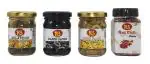 K3 Masala Black Olives (120gm),Green Olives (120gm),Jalapeno Sliced (120gm) and Red Chilli Flakes (50gm) (Pack of 4)