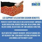Metron Orange And White Leg Elevation Wedge Pillow for Leg Rest And Elevating Pillow 19x18x7 Inches