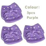 Crawl'in Purple Baby Premium Cotton Nappies Washable Reusable (0 - 6 M+ ) Set of 3