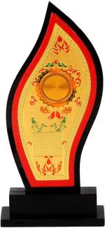 JJH Black Wooden Laher Double Layer Big Trophy, 9.5 X 4.5 X 2 Inch