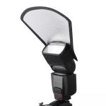 Eyuvaa Silver, White Flash Bouncer Diffuser Reflector For Speedlight, Bend Bounce Flash Universal Mount For Cameras