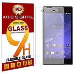 Kite Digital Sony Xperia M2 Premium Tempered Glass Screen Protector Slim 9H Hardness 2.5D