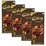 Galaxy Fusions Dark Chocolate Bar | With 70% Cocoa | Dark Chocolate Bar | Luxuriously Smooth & Deliciously Intense | 110g | Pack of 4