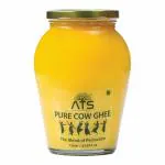 ATS Pure Cow Ghee | Glass Bottle | Natural cow ghee | Curd churned | Pure cow ghee | Bilona method | Vegetarian | Cow Ghee (1L)