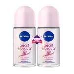 NIVEA Deodorant Roll On, Pearl & Beauty For Women 2 x 50ml, Combo Pack (1+1)
