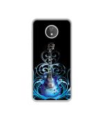 Casotec Guitar In Blue Pattern Design Printed Silicon Soft TPU Back Case Cover for Motorola Moto G7 Power