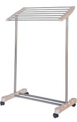 MAAHIL Clothes Towel Rolling Drying Rack 7 Bar Steel Floor Clothes Drying Rack Dryer Hanger Nappies Undergarments Towels Holder Mobile Towel Rack Cloth Stand Holder for Domestic Purposes