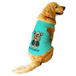 Ruse Aqua Green Cotton Pet Cute Butt Psycho Round Neck Sleeveless Vest Tank T-Shirt For Dogs - M (Apso, Shih Tzu )