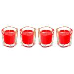 Shraddha Creation Square Votive Shot Glass Decorative Smokeless Designer Candle (Pack Of 4)